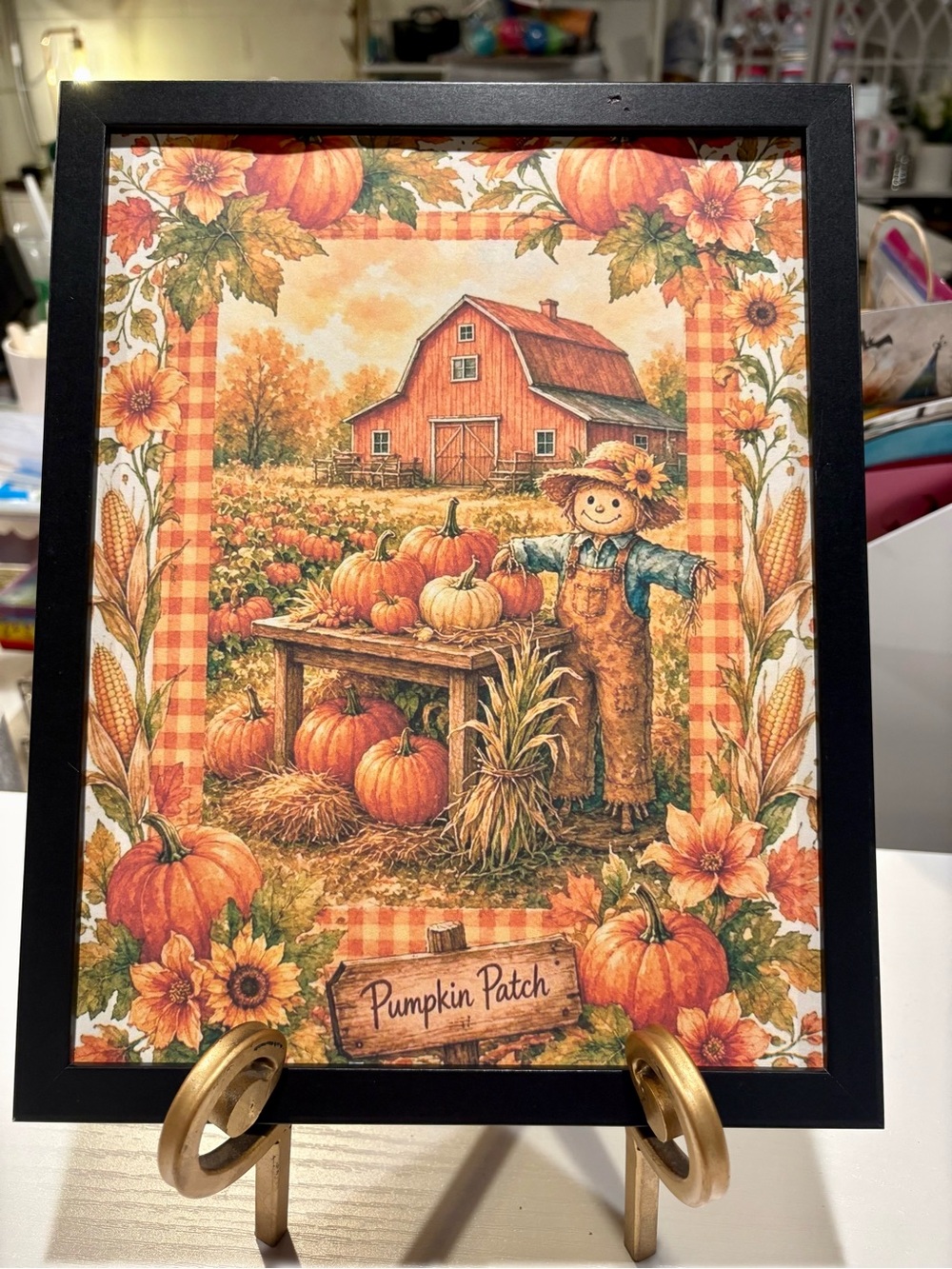Fall Pumpkin Patch Framed 8x10 Wall Art
